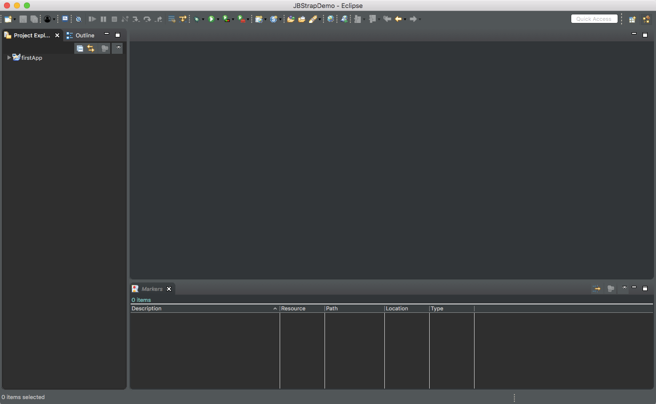 Empty Eclipse workspace